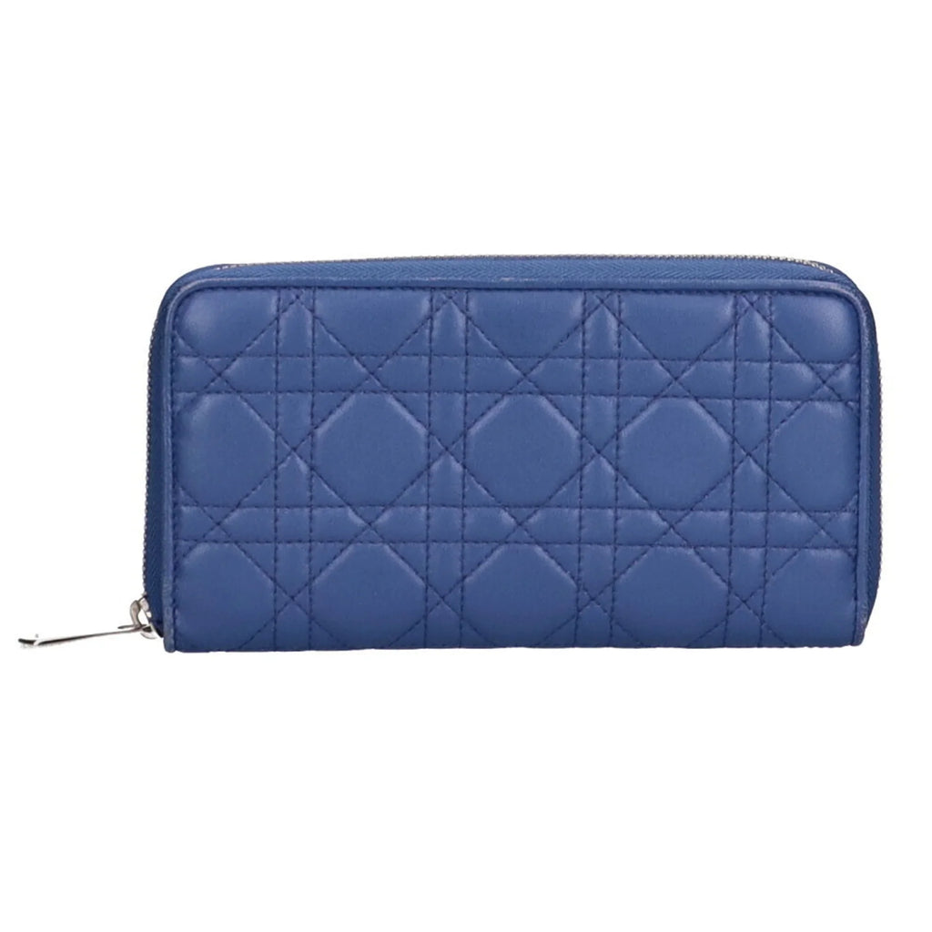 wallet Voyageur lady ladies (Good) Pre-Owned long lambskin Christian Dior