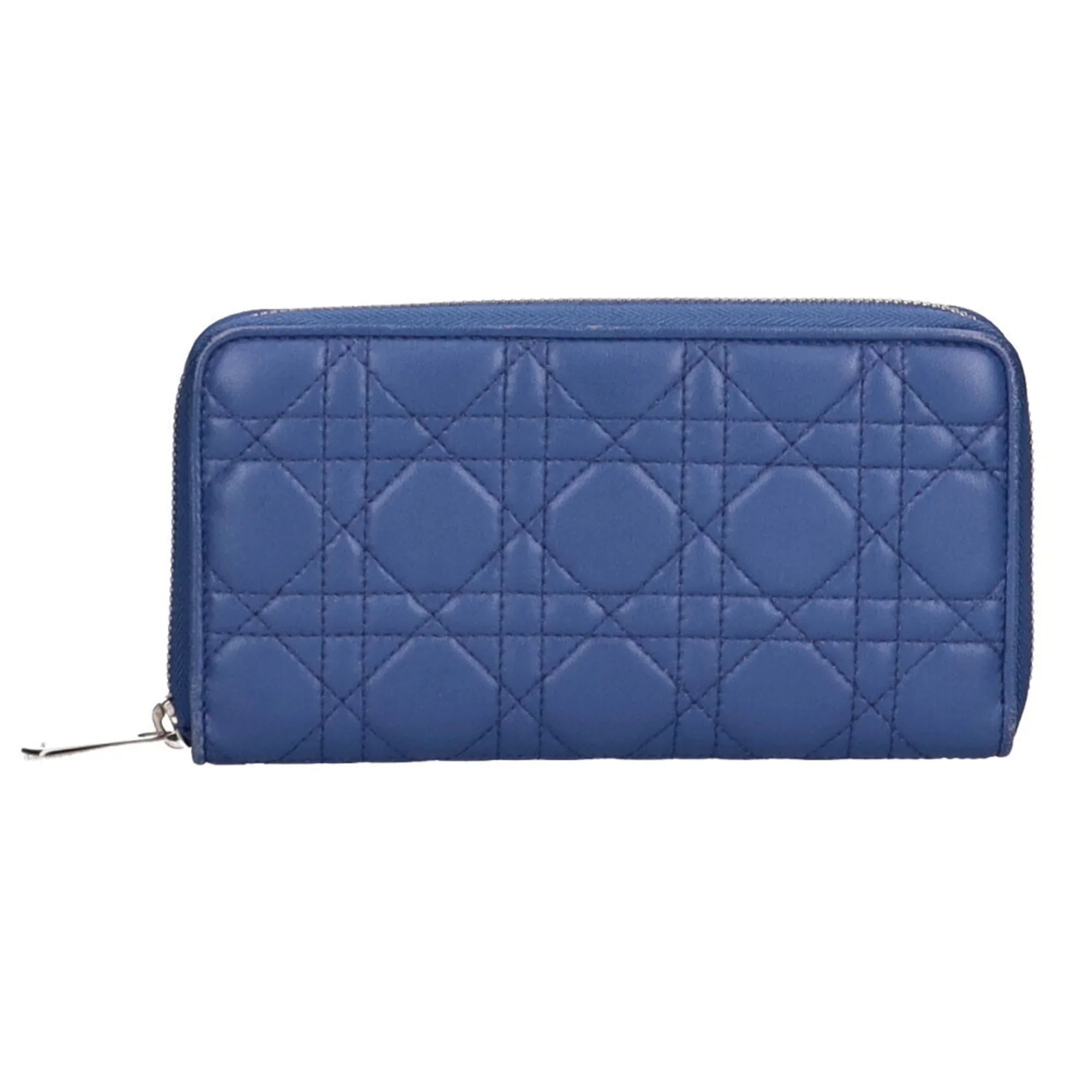 wallet Voyageur lady ladies (Good) Pre-Owned long lambskin Christian Dior
