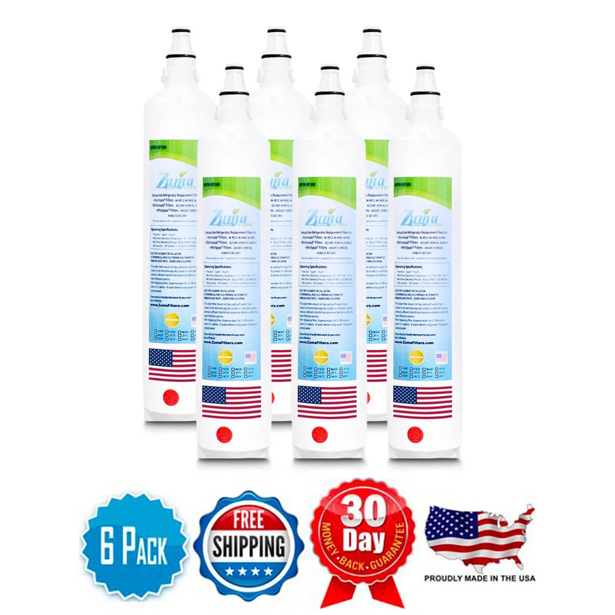 Brand Filters U.S.A. ZUMA , Pack , with in BI48SIDO # Model - - Made 6 Water ZWFZ1-RF750 Compatible , Subzero®