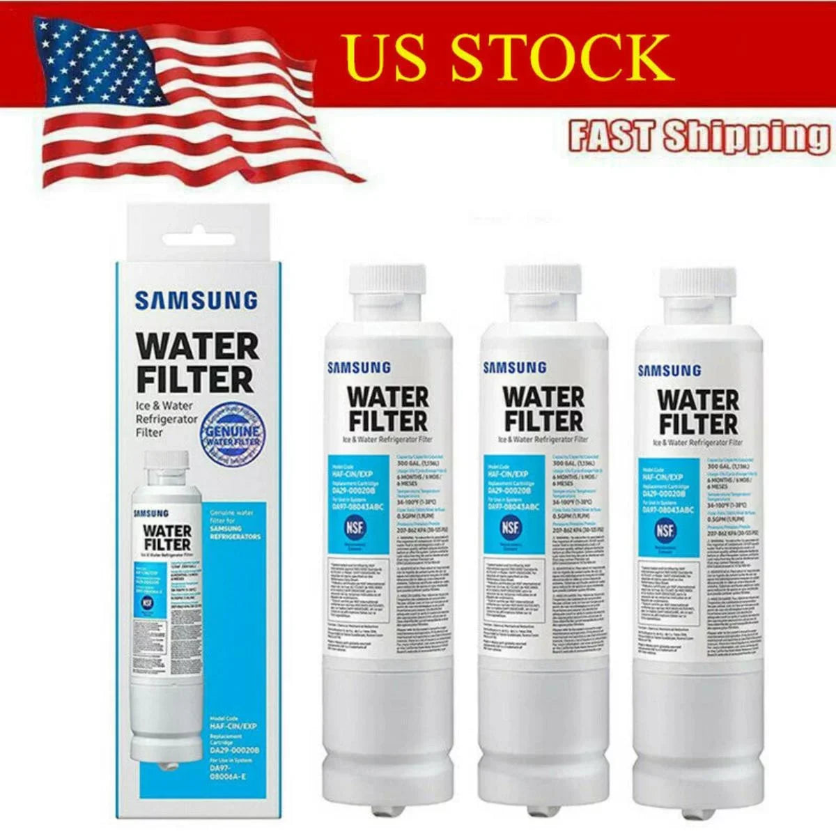 Refrigerator with Compatible Filter DA29-00020B HAF-CIN/EXP Water