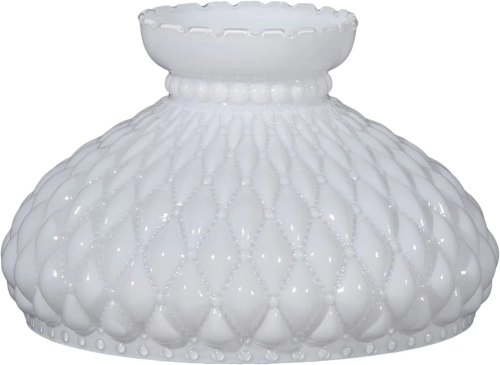 Crimped Pattern Opal GOURE® Glass 10" Top Student Shade with Diamond Quilted