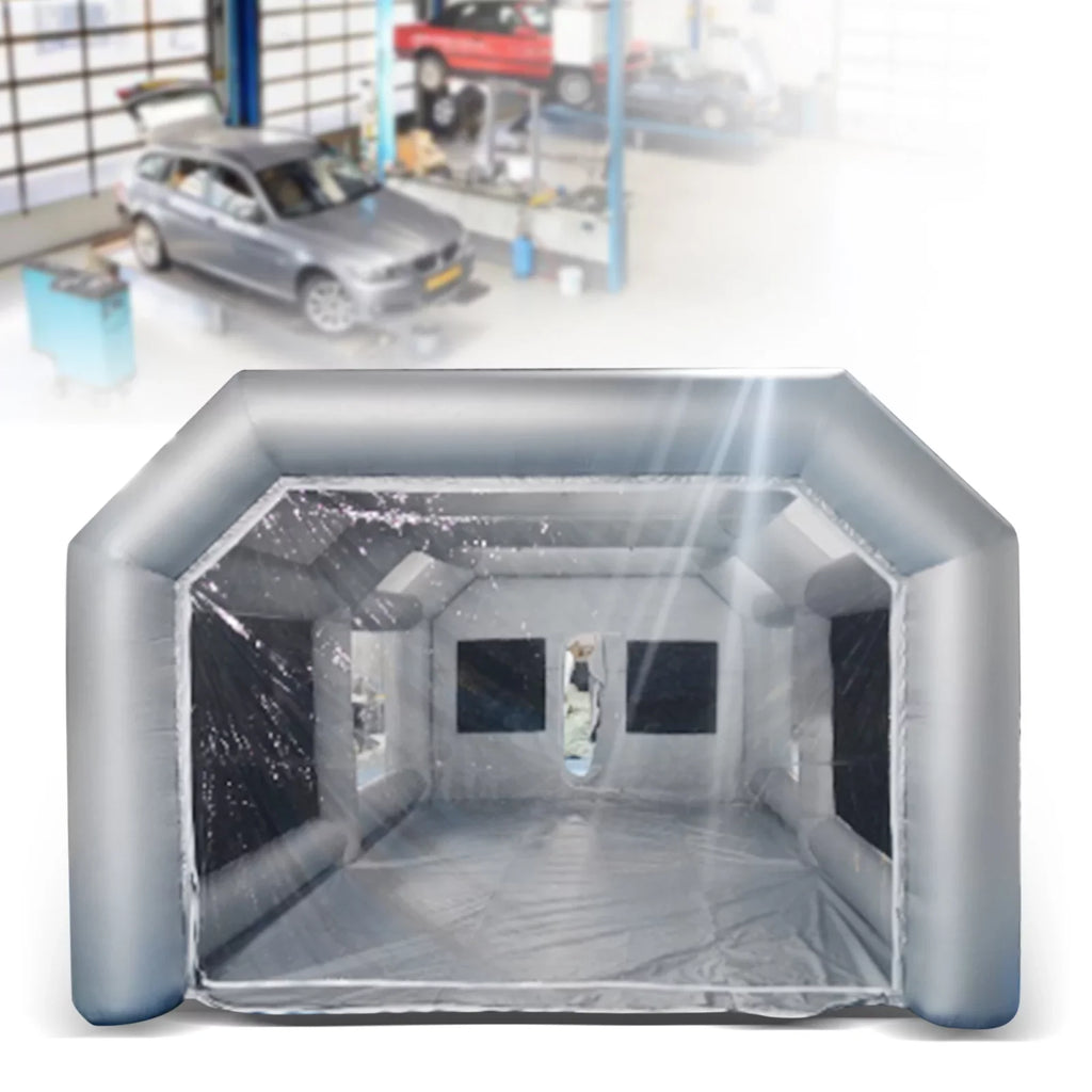Booth Inflatable Spray Blower Portable 26x13x10ft System Miumaeov Transparent Mobile and Built-in Paint Tent Paint Booth Air Paint with Inflatable PVC Filter Spray Giant Windows Spray