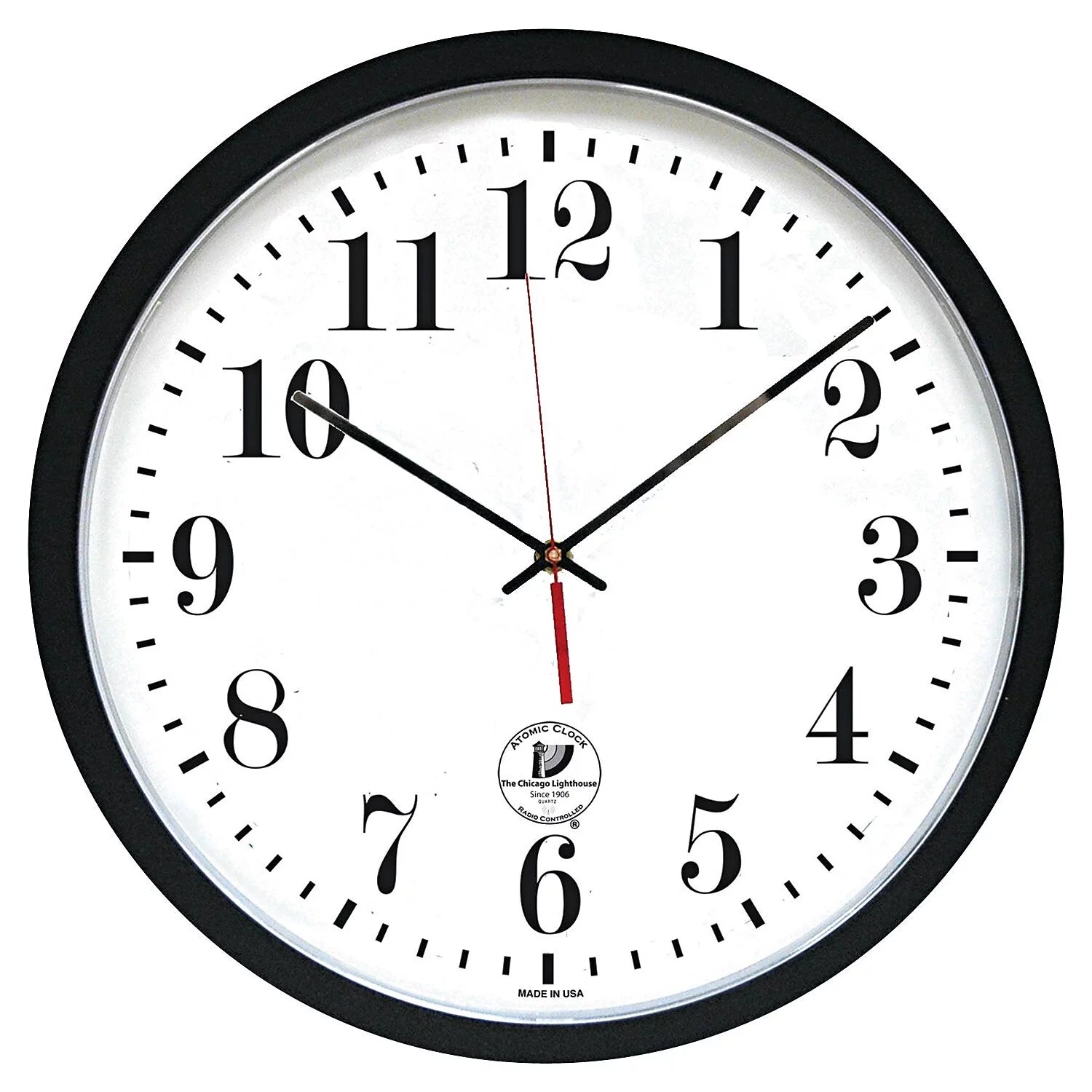 Clock Black ATOMIC Lighthouse Contemporary 67403302 Chicago
