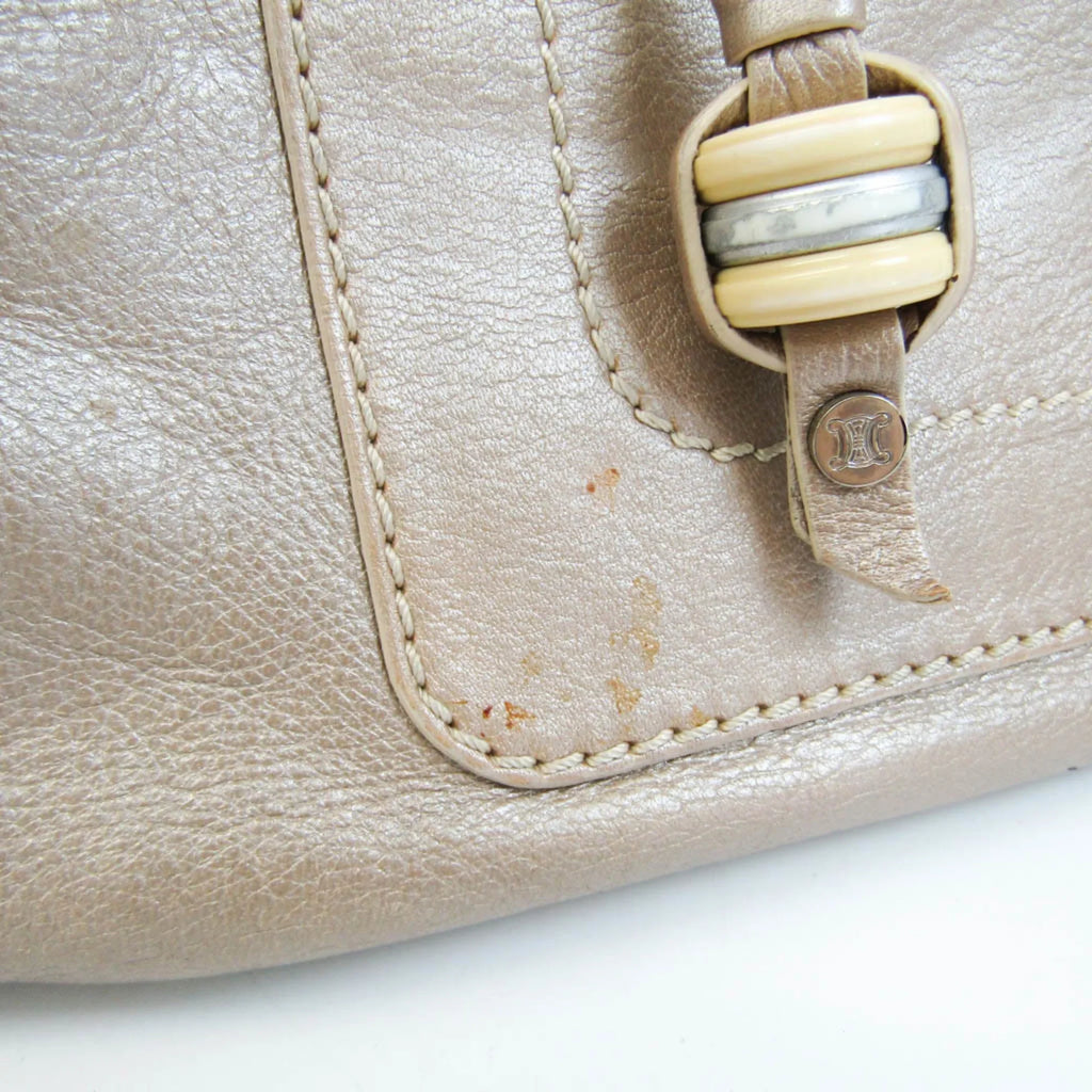 Pre-Owned (Good) Celine Women's Boogie Beige,Champagne Handbag Leather