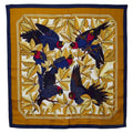 Pre-Owned Scarf Parrot (Good) Carre90 HERMES Perroquets Silk Bird Hermes Les Gold Ladies Navy detail Muffler