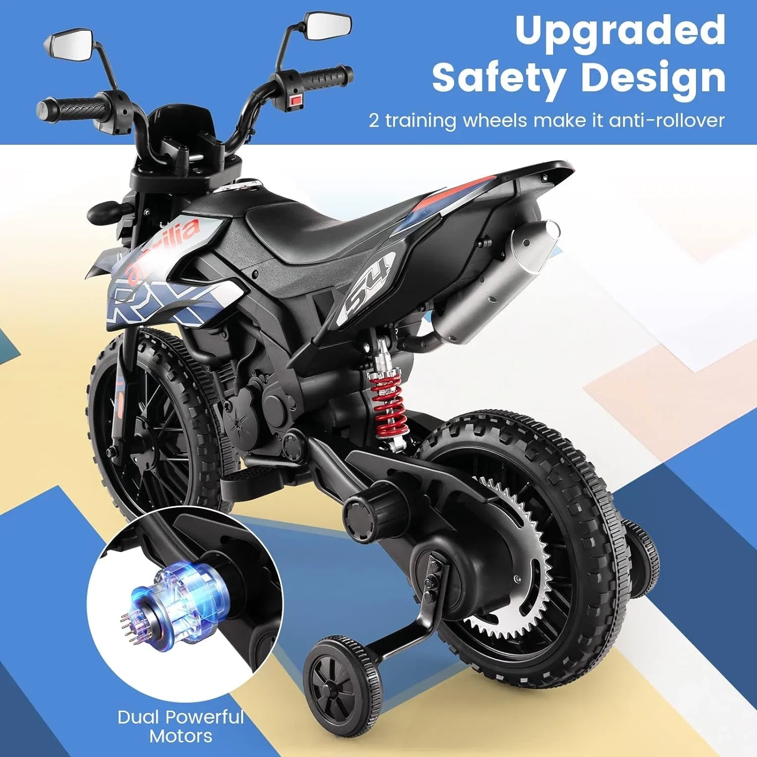 Battery Ride-on with Electric LED 12V Foxhouse1 Motorcycle Blue - Power, Color Kids Headlights