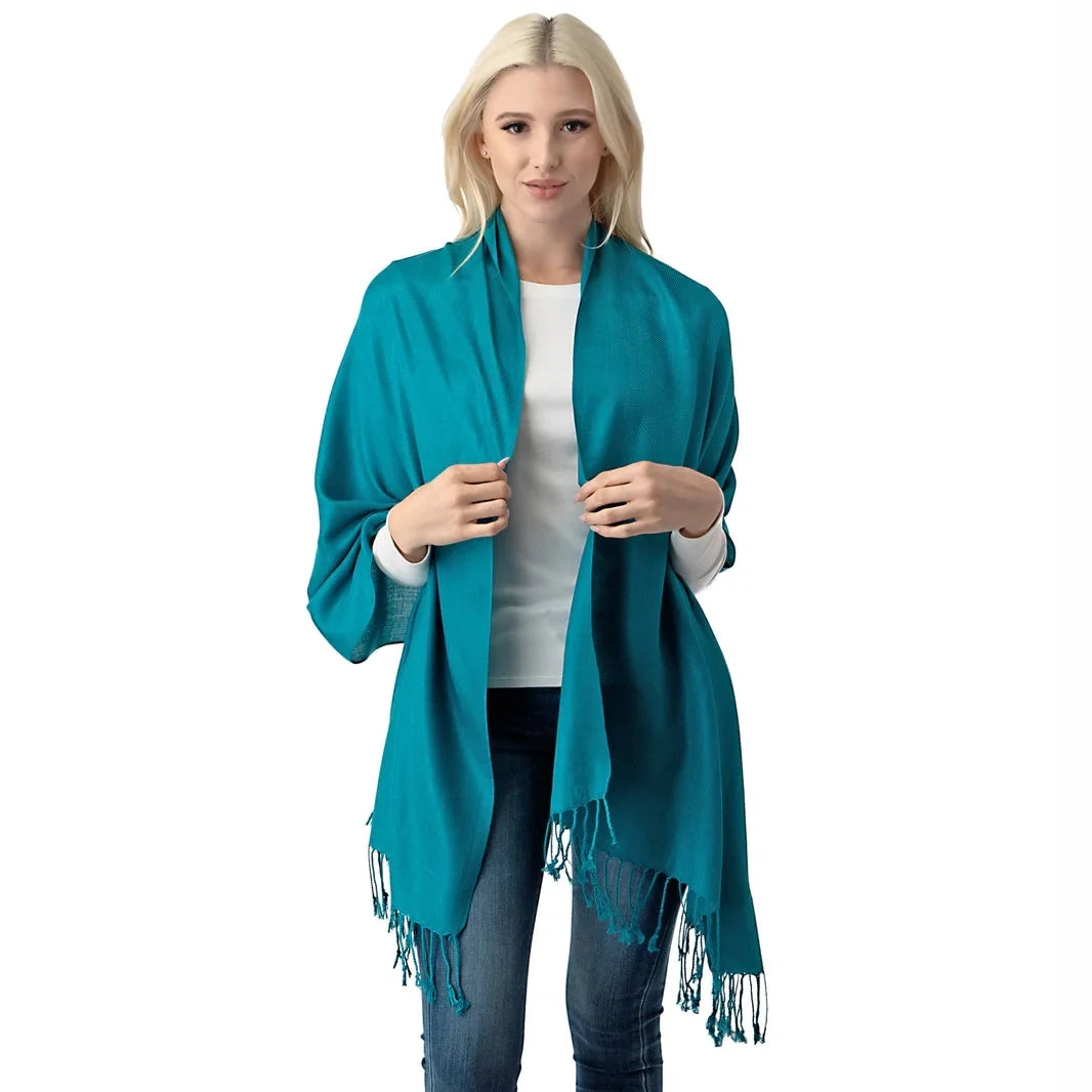Bridal Set Teal Shawl, Bridesmaid Wedding Shawl of 10 Pashmina Shawl, Scarf Wrap,