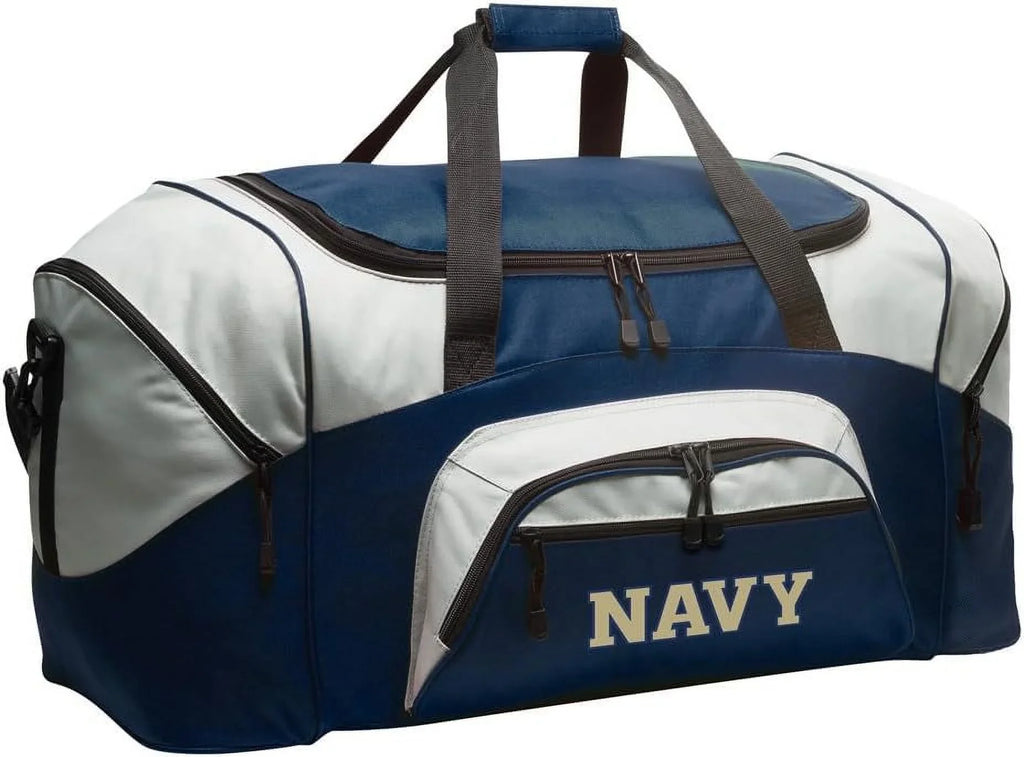 LARGE Duffel Gym Bag Naval Her! Navy for USNA or Suitcase Ladies Academy Bag or Him Men
