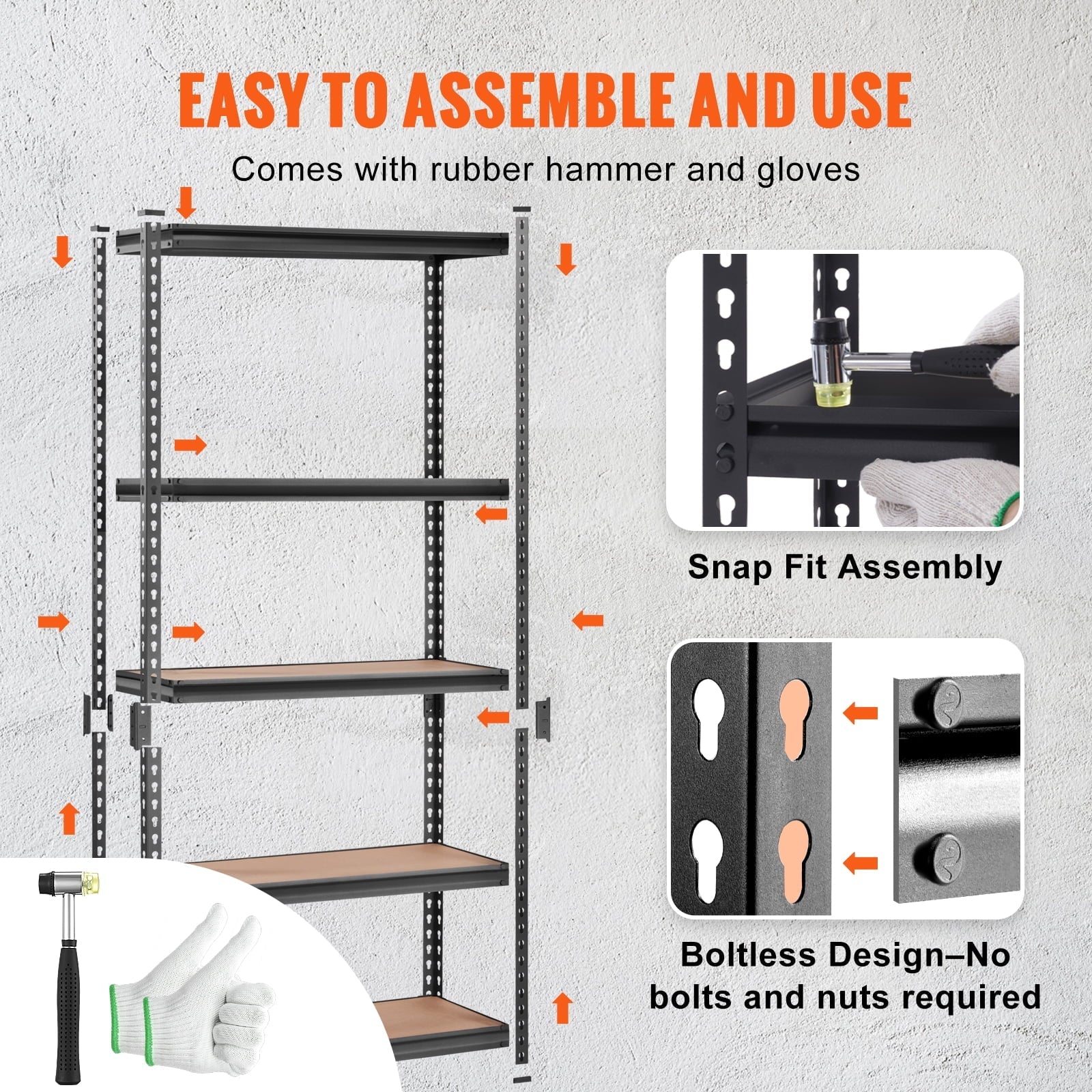 Garage lbs 2000 Storage Load Shelving BENTISM Adjustable 5-Tier Unit Rack Storage