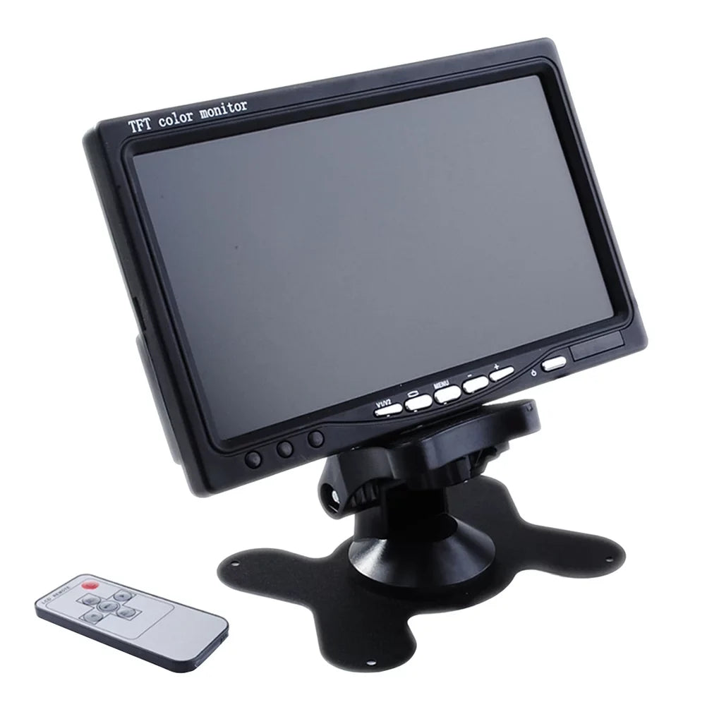 (Black) Backup Serveillance Color Rear TFT Camera View Monitor HD Car LCD DVD Backlight Reverse Car 7" Mirror for Camera