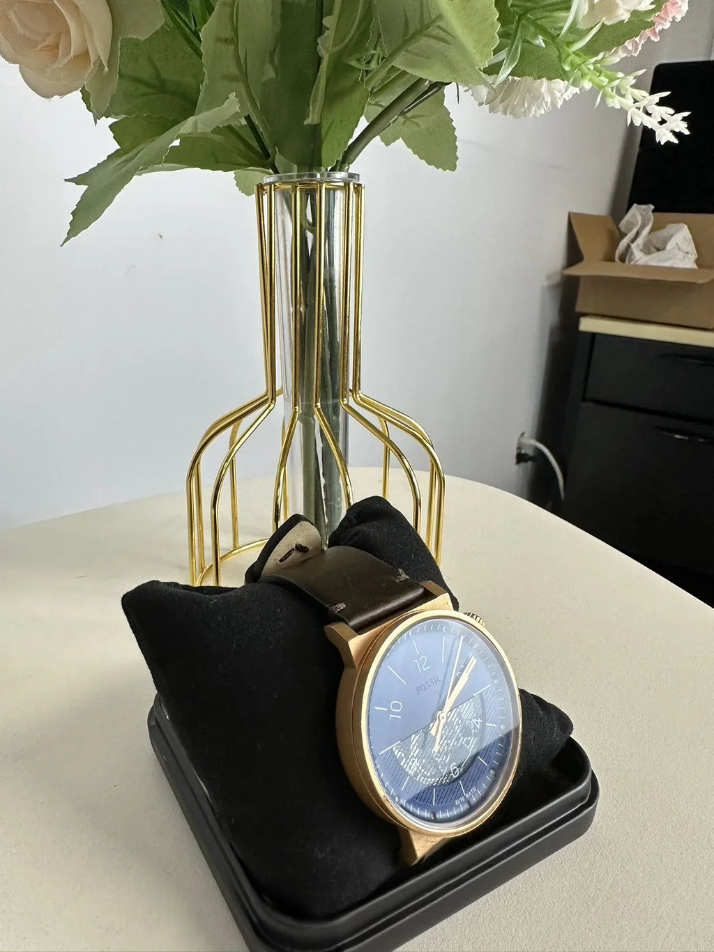 Automatic Fossil Brown Watch Barstow Leather ME3169