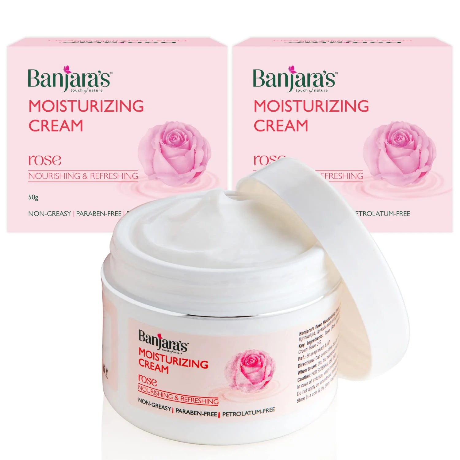 for Night of All Banjara's , For Rose 2 2X50g(100g) Cream| Types, Women, Vegan, Makes Paraben-Free & Day Men Skin Pack glow, & - Moisturizing skin