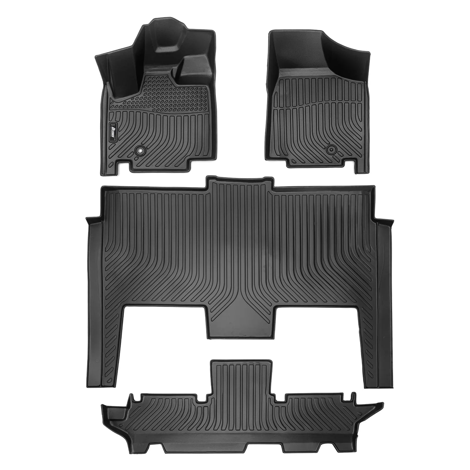 Protector Town Mats Liner Black Floor 4PCS Row 2nd & All Caravan Chrysler 1st Carpets Molded 3D 2008-2020 Compatible 2008-2016 Dodge TPE Car Motorsports With Rear Front 3D Weather Ikon Grand Country