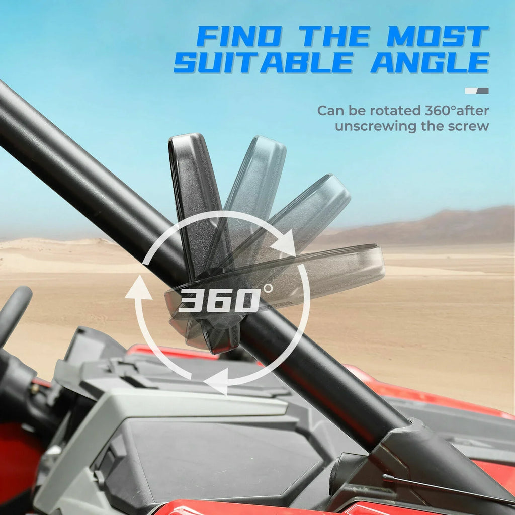Polaris Clamp Center View Mirrors 900 1000 Set Mirrors X3 with Can-Am UTV 1.75"-2" Compatible Bar RZR Rear