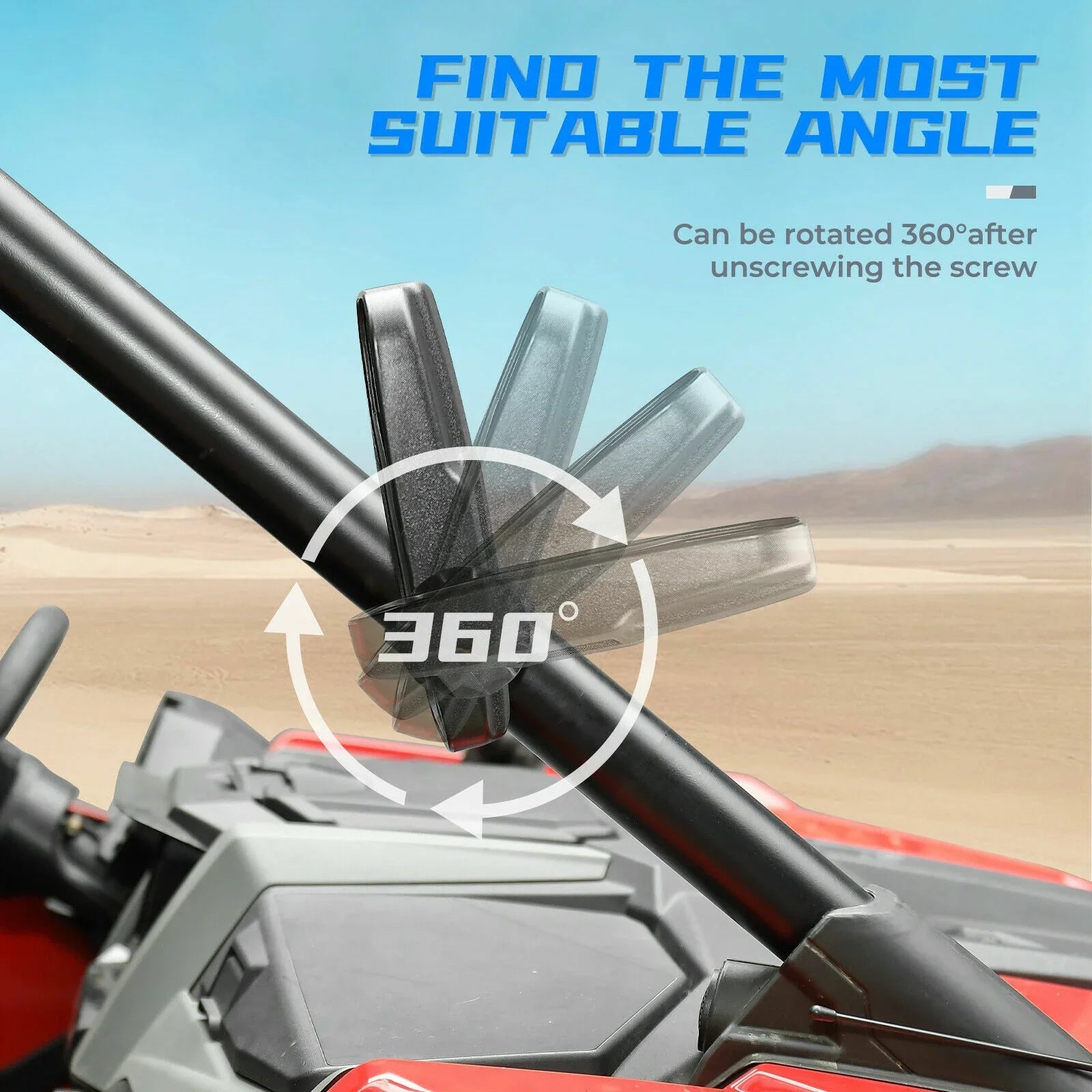Polaris Clamp Center View Mirrors 900 1000 Set Mirrors X3 with Can-Am UTV 1.75"-2" Compatible Bar RZR Rear