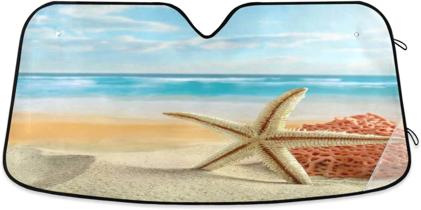 Tropical Cars,SUVs,Trucks-55×27.6in and Bestwell Accessories to Rays Blocks Shade,oldable Sun Windshield for Car UV Beach Protector Sunshade Visor Protect