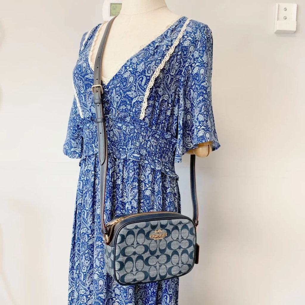 Multi In Jamie IN Bag Chambray Denim Signature CH840 Mini Coach Camera