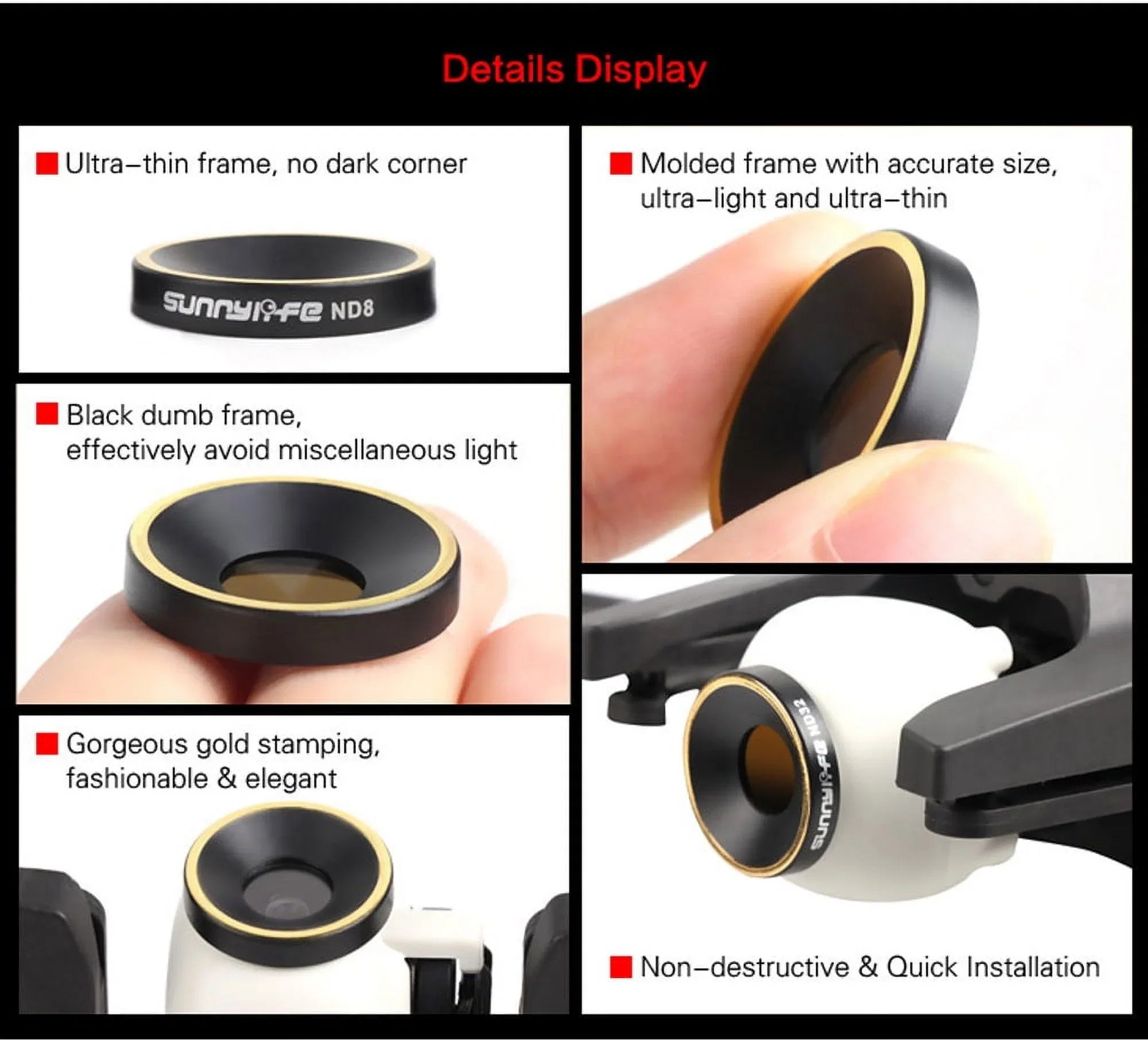 Lens Gimbal ND32 Sunnylife Drone Filter ND8 Parrot Camera YHAIOGS ND4 for ND16 ANAFI