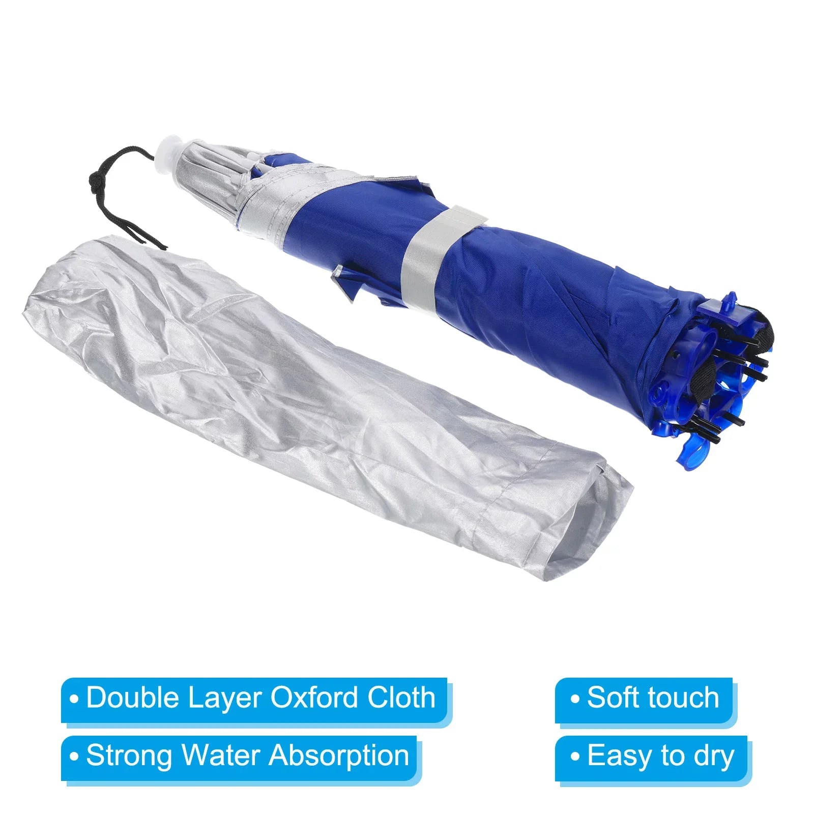 Double Head Fabric Rain Strip, Layer Hat, 37.4" Cap Folding Silver Uxcell OD Oxford Umbrella Sun with