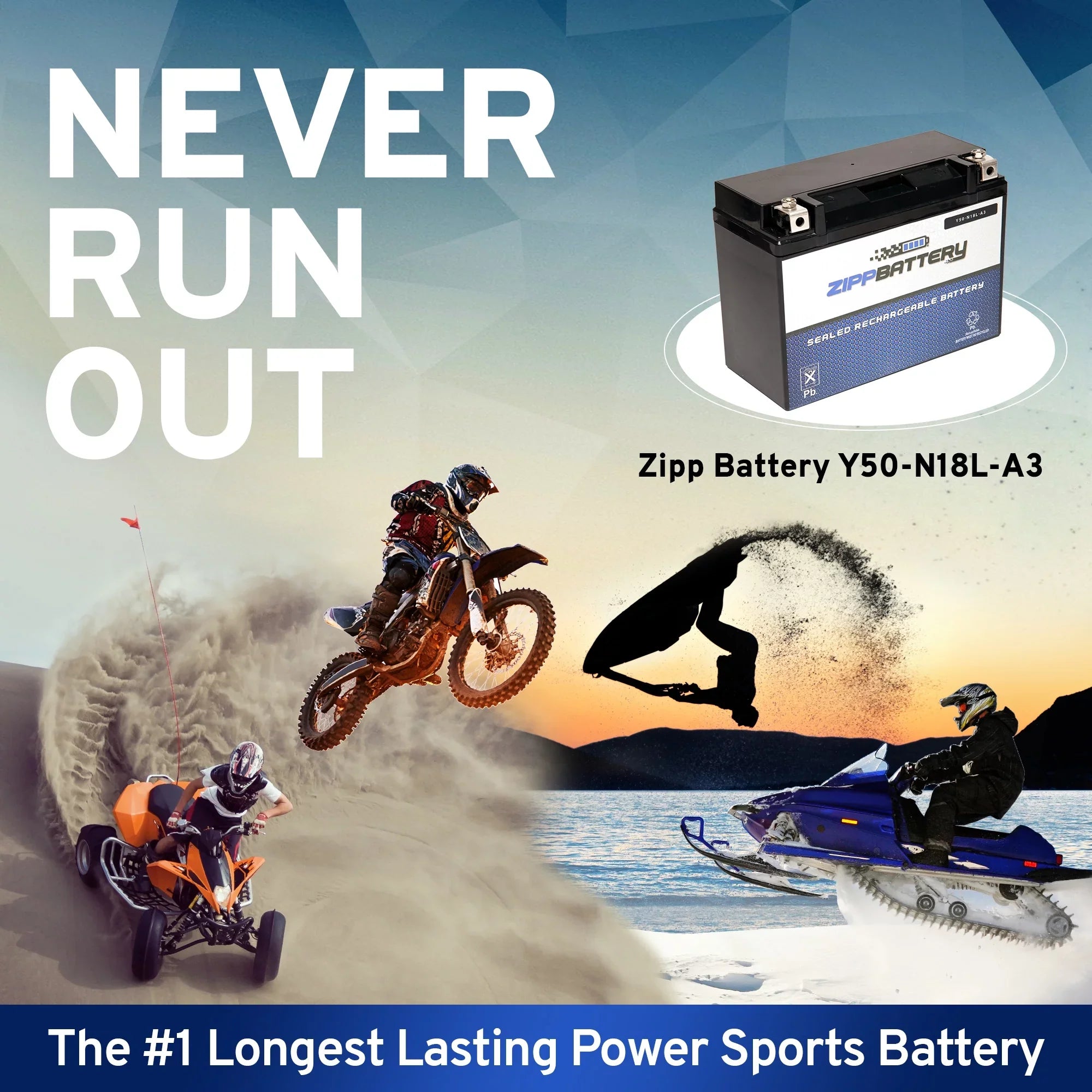 Zipp for (50-n18l-a3 Ah, Battery Y50-n18l-a3 570 Volt,20 Cca) 260 2006 Arctic Snowmobile 12 Bearcat Cat Battery