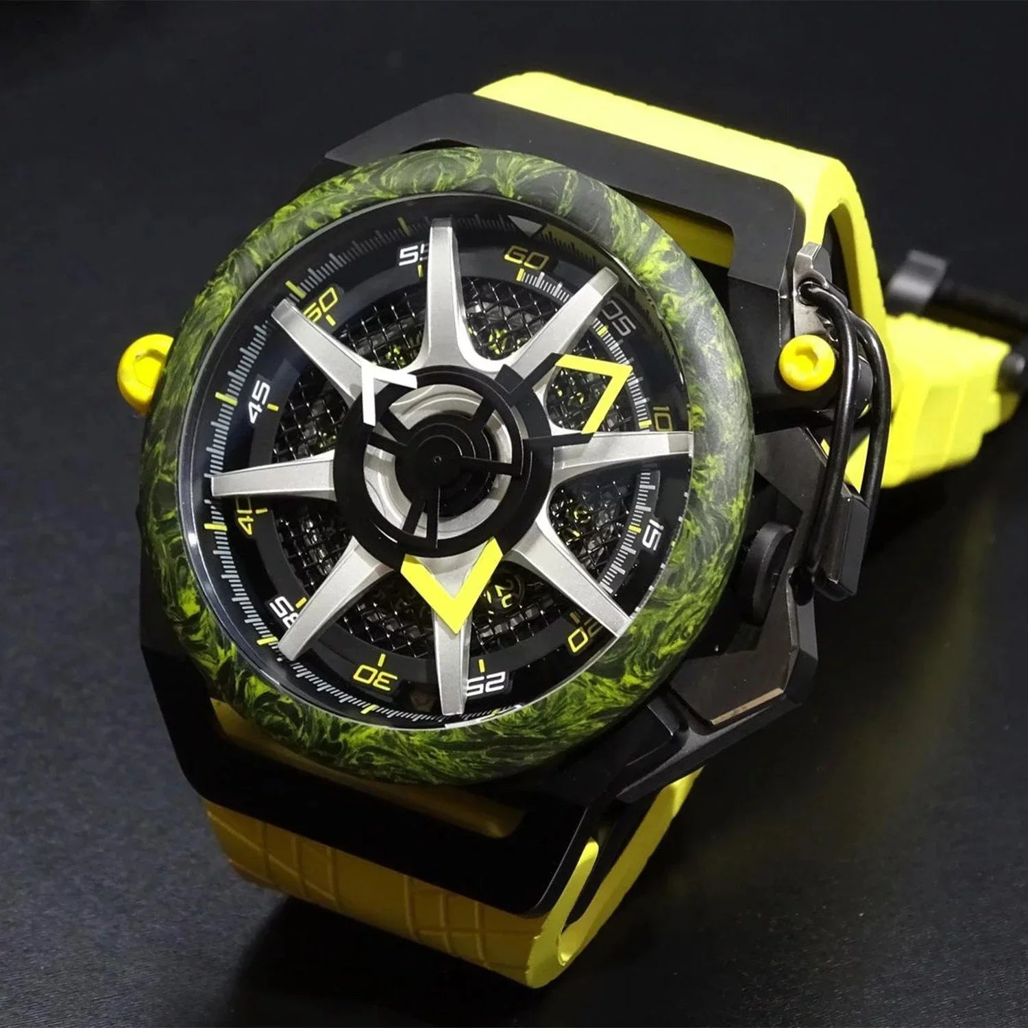 Rim for Chronograph Dial Mazzucato Twin Men Watch - Automatic Monza Adult Black Reversible