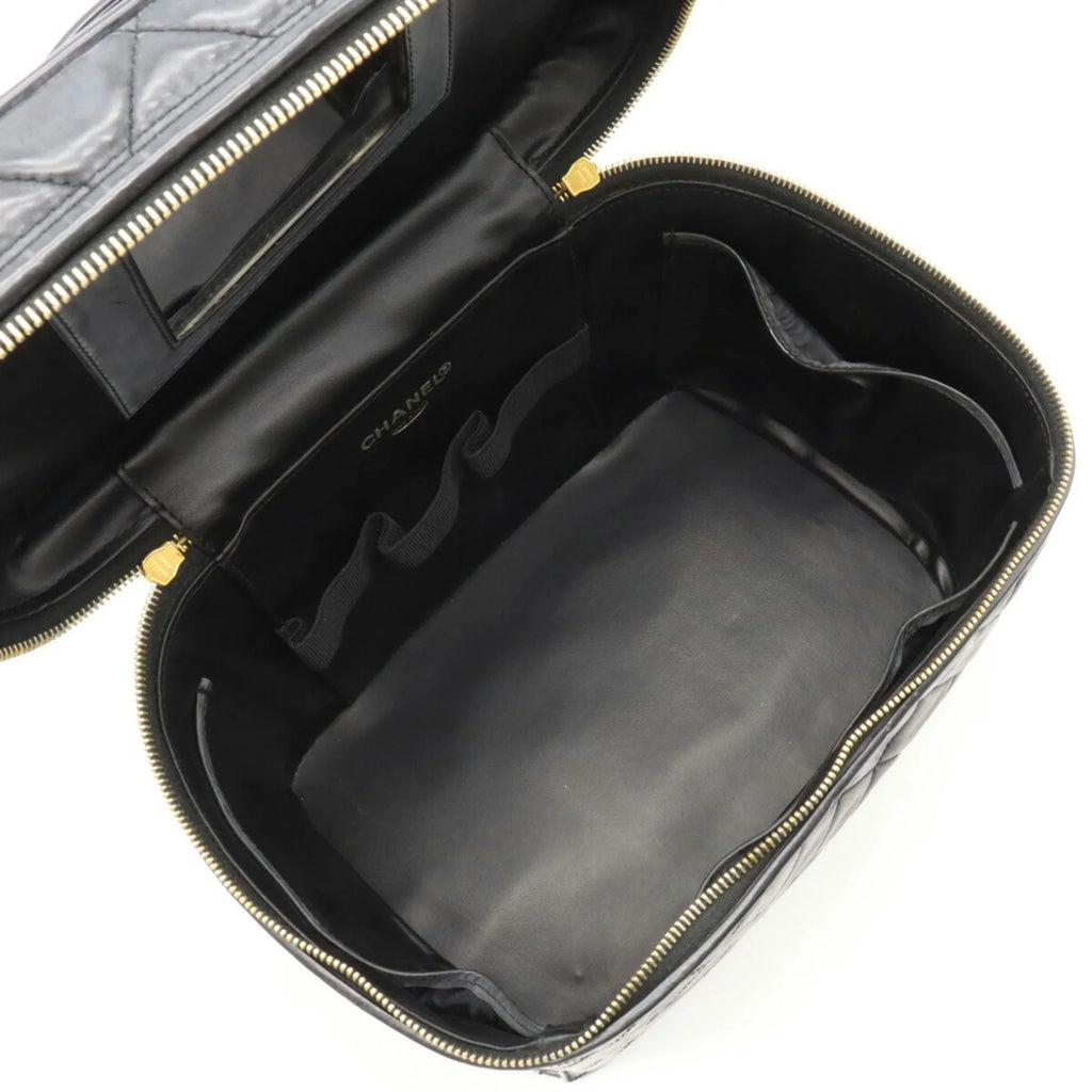 Handbag Vanity Shoulder Chanel Mark Coco Matelasse Pre-Owned Bag (Fair) CHANEL Black Leather