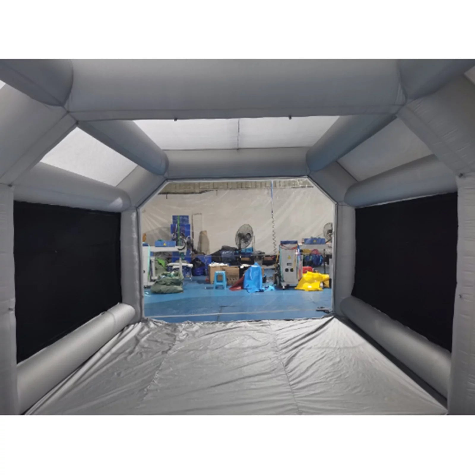 Booth Inflatable Spray Blower Portable 26x13x10ft System Miumaeov Transparent Mobile and Built-in Paint Tent Paint Booth Air Paint with Inflatable PVC Filter Spray Giant Windows Spray