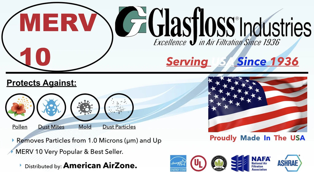Office - 10 Filter Glasfloss 12) Air 18x18x2 - 2" Home - - Filter - or Air USA. (Pack The of MERV or - HVAC Pleated Furnace AC Air Filter In Made