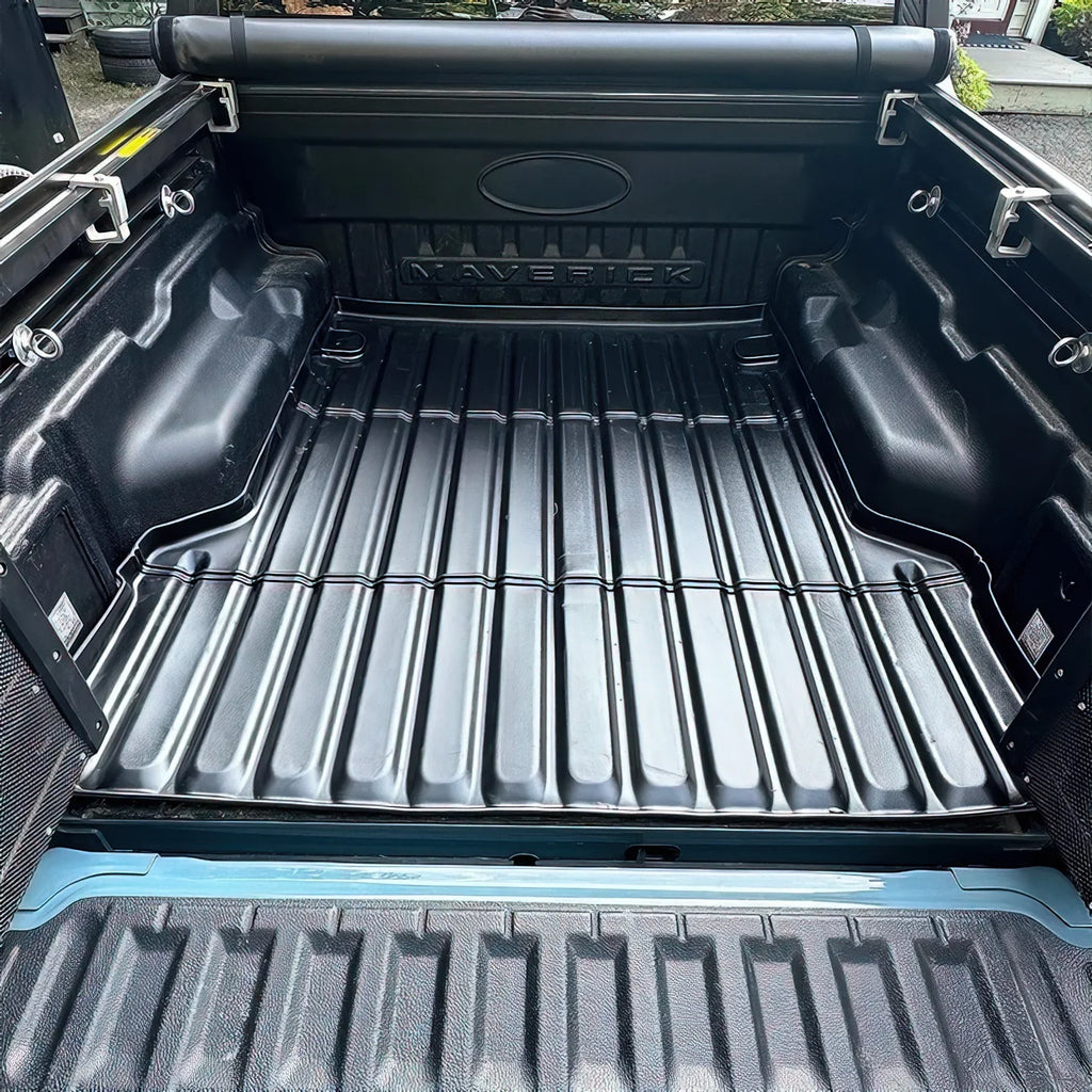 Compatible Protector Ford 3D Cover Truck Rear Trunk Bed All Flooring Weather Maverick, Liner Storage Cargo Guard Floor Motorsports TPE Duty Mat Ikon With Heavy 2022-2024 Pickup Black