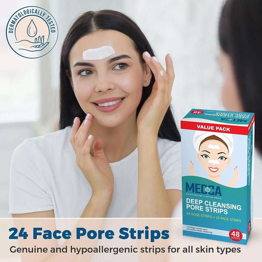 Sensitive Pore 48 Cleansers Strips Pack, Deep Facial Strips Combo MEDca Cleansing