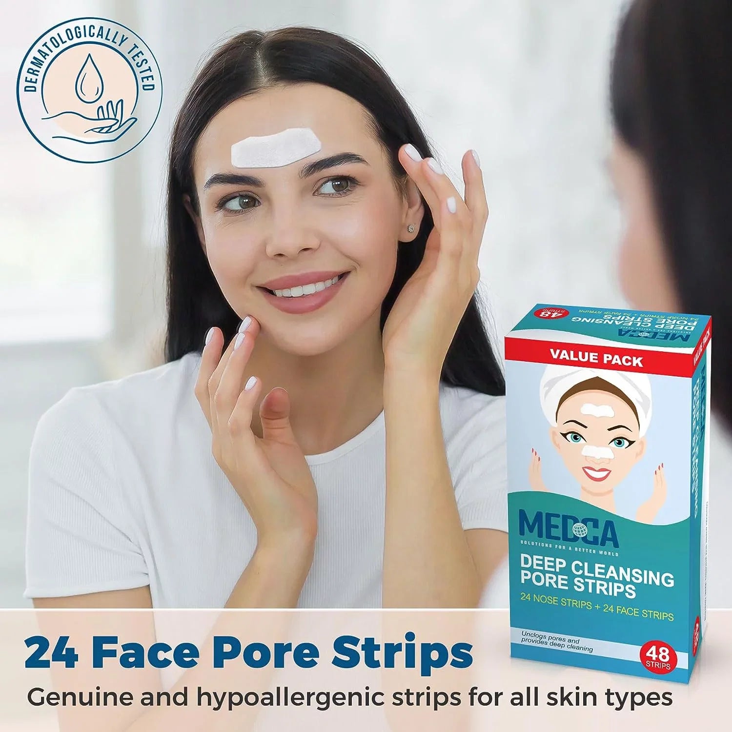Sensitive Pore 48 Cleansers Strips Pack, Deep Facial Strips Combo MEDca Cleansing