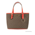 Kors Jet Set Top-Zip Sangria) Logo (Dark Bag Extra-Small Travel Michael Tote