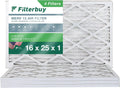 Furnace Air (4-Pack) AC Pleated 16x25x1 HVAC MERV Filters Filterbuy 13