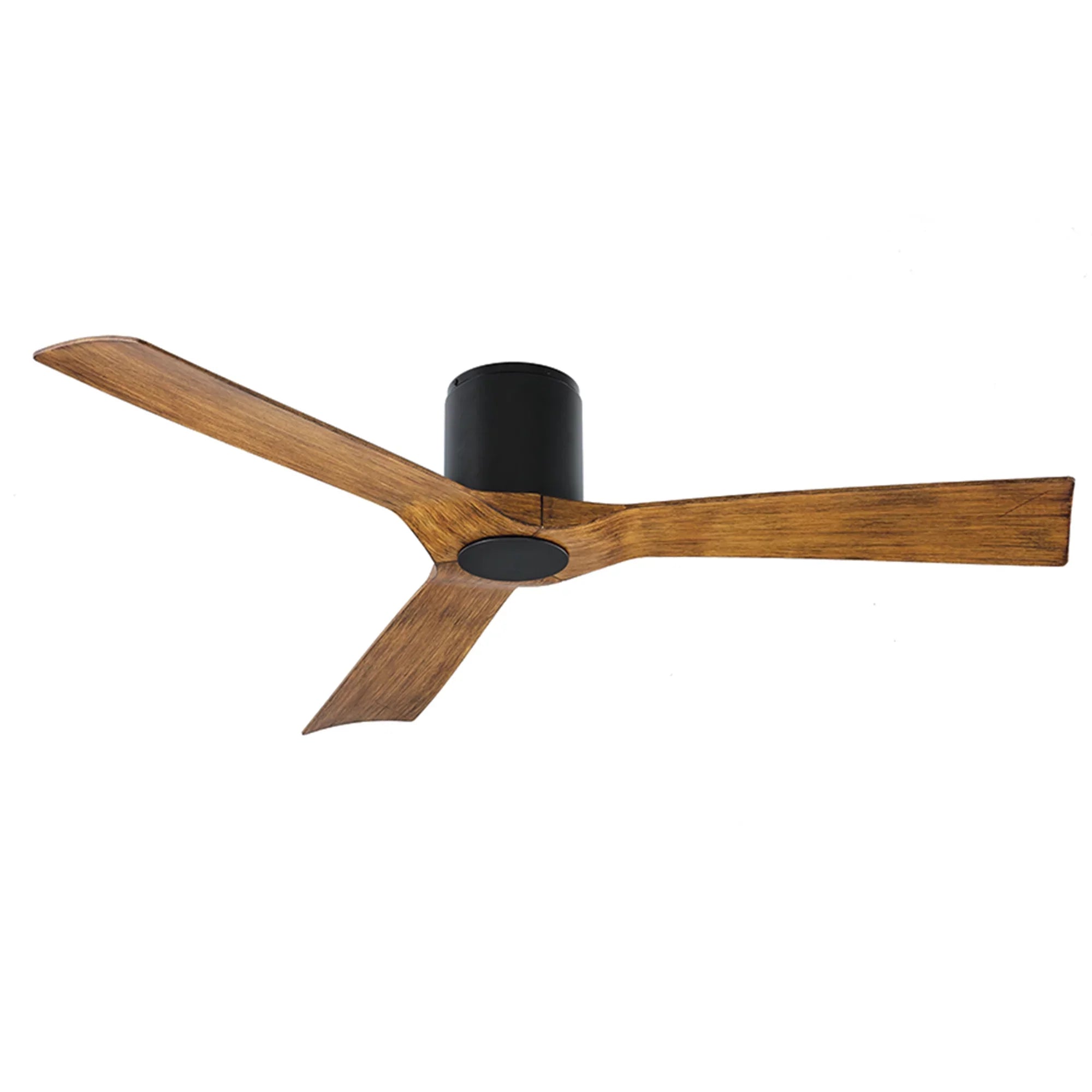 Fan Sold Smart Koa Remote Separately) Kit Control Matte Aviator with Flush 3-Blade Distressed Indoor 54in Outdoor Ceiling and Mount (Light Black