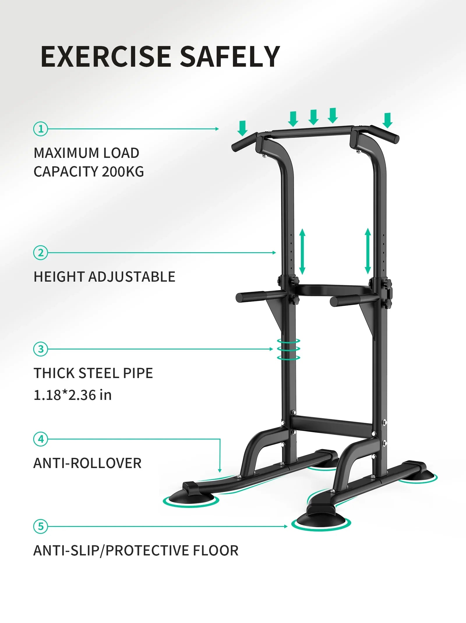 Dip Training Life Strength Power Home Gym Newer Workout Station Rebuild Up Your Fitness Tower for Equipment Version,400LBS Pull Station Bar