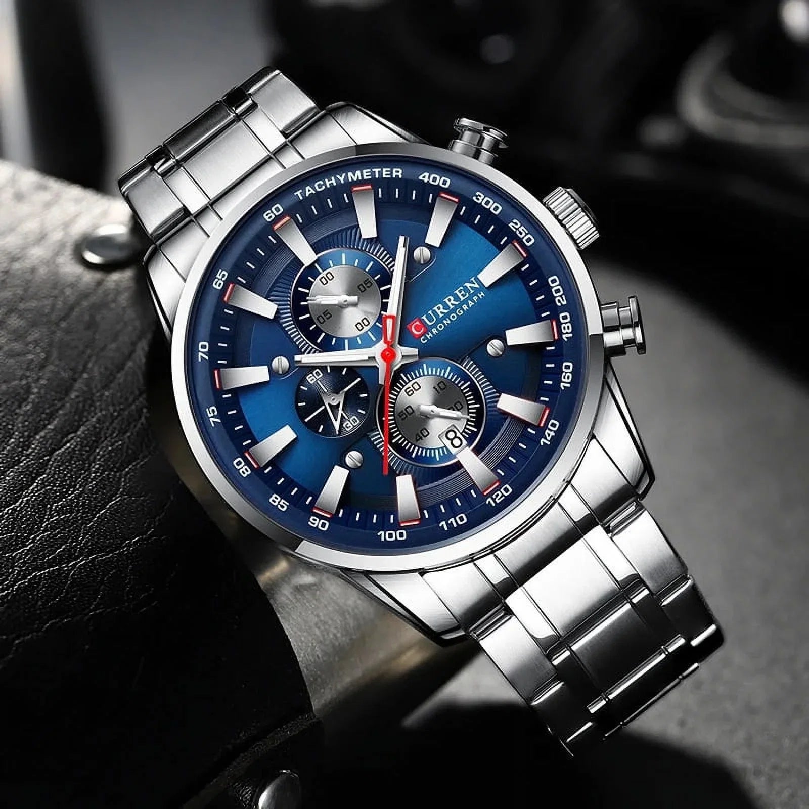 Brand Quartz Relogio Watch Masculino Silver Sport for Men Black Watches New Chronograph Date Wrist Waterproof Men’s Top Watches Luxury