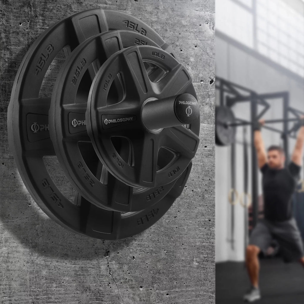 Plate Olympic Fits Philosophy Holder, Weight Gym Plates Wall 2" Mounted Weight