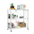 Tier Rack Metal Storage Style Heavy Shelving White QRInnovations Duty 3/4 Modern