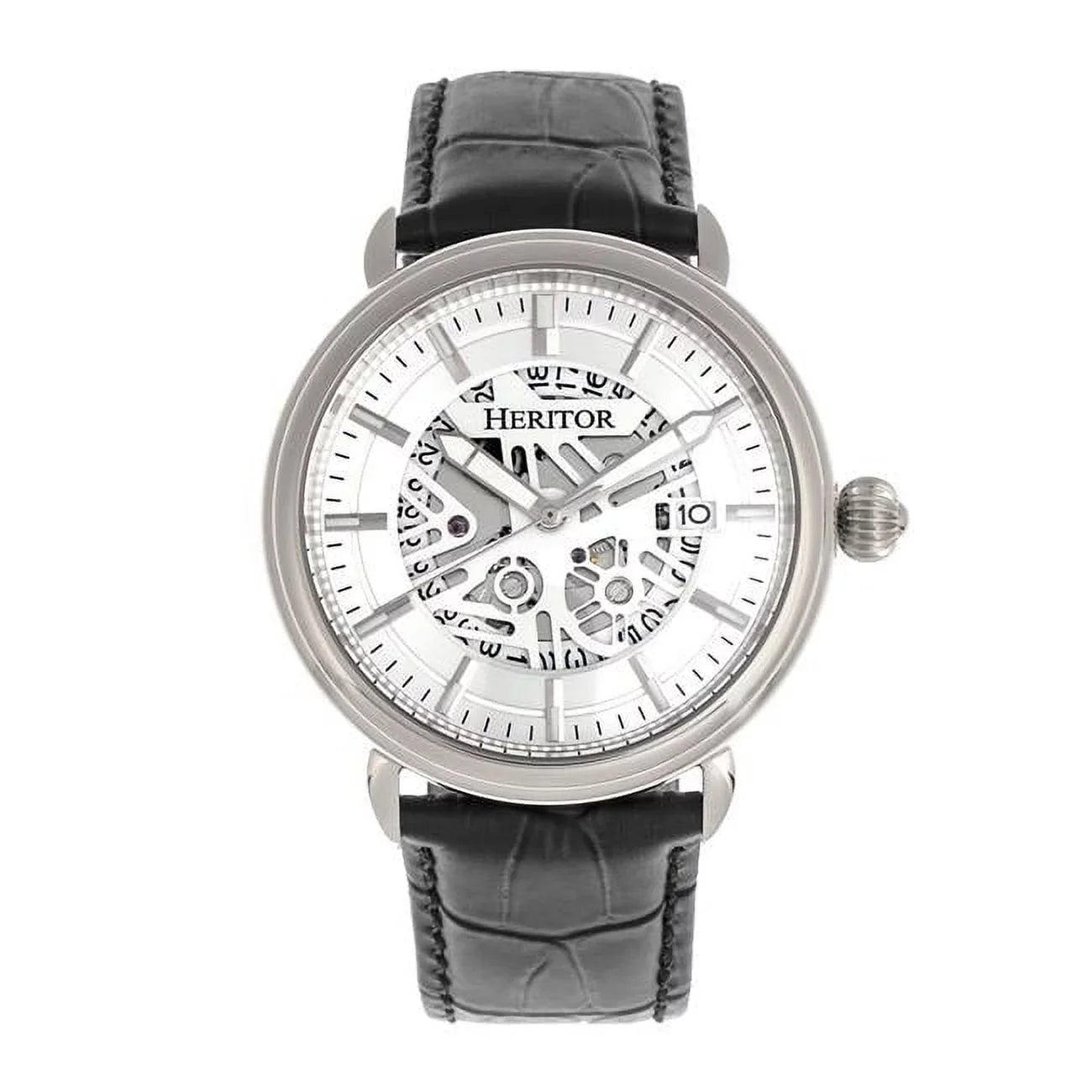 Heritor Silver - Automatic W/Date Watch Mattias Leather-Band
