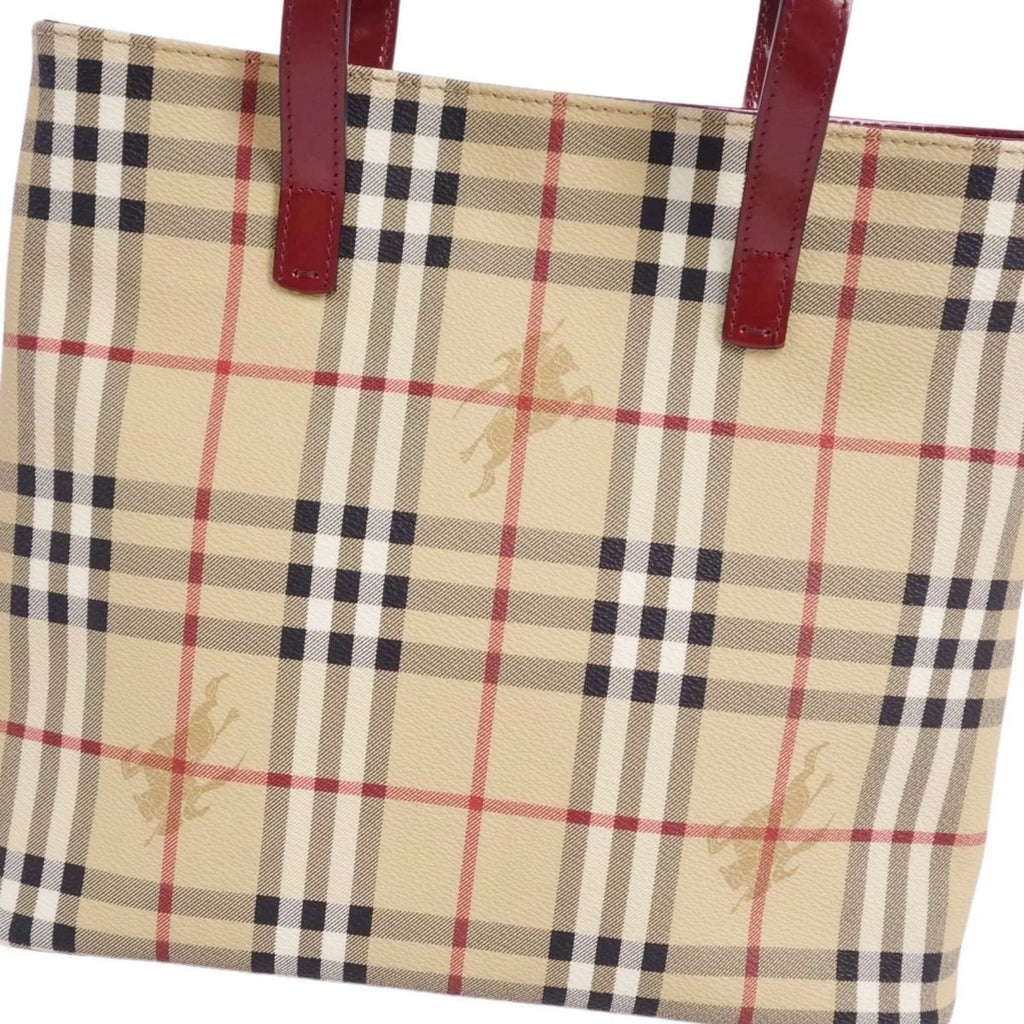 BURBERRY Check Ladies Bag London Burberry Brown Handbag (Good) Tote Pre-Owned Pattern LONDON