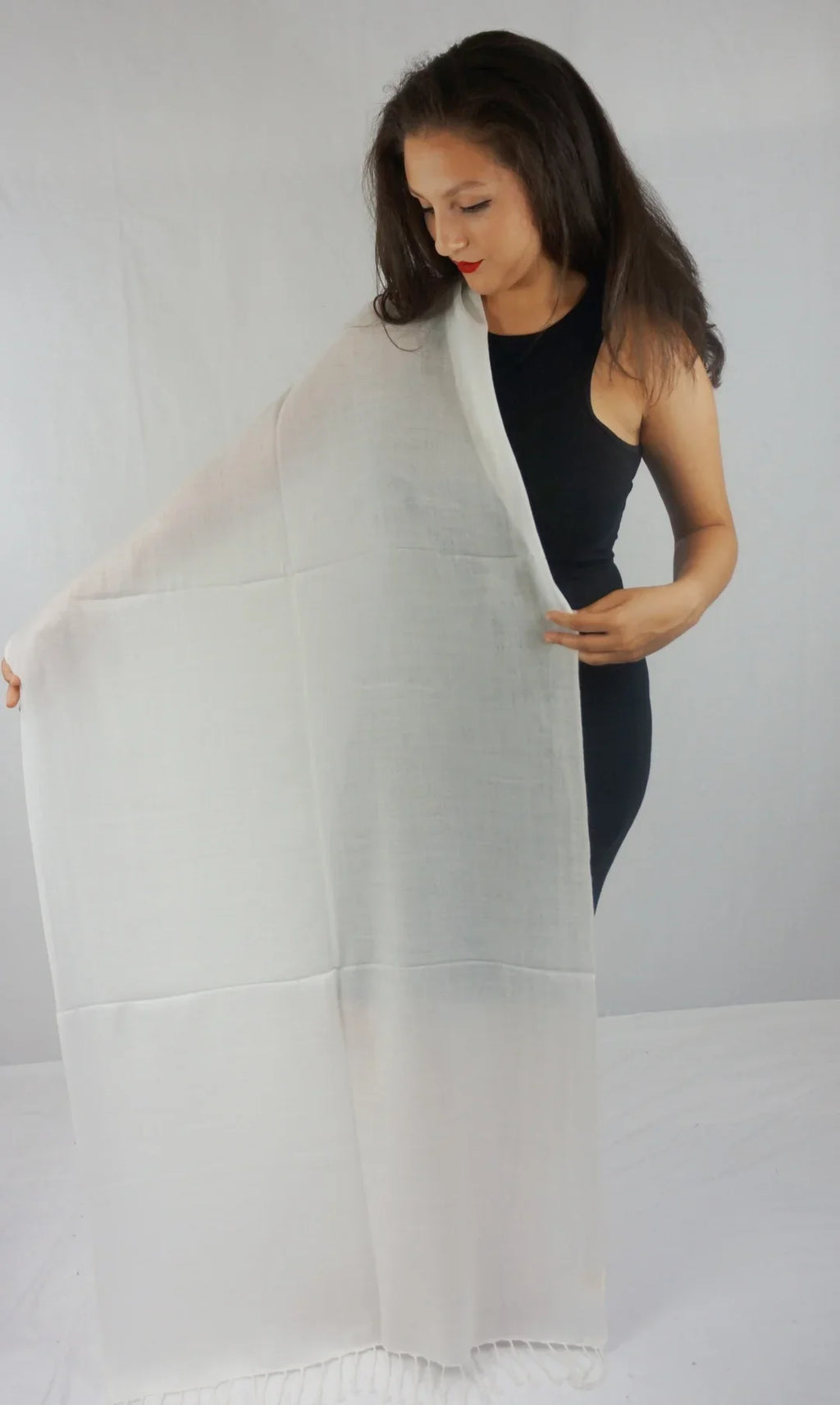 (Cream/Ivory Shawl) Regular Shawl/Shawls/Scarf/Scarves/Wrap/Stole/Muffler/Cape/Ruana/Blanket/Throw/Pashmina Scarf/Wool/Silk Shawl/Cashmere