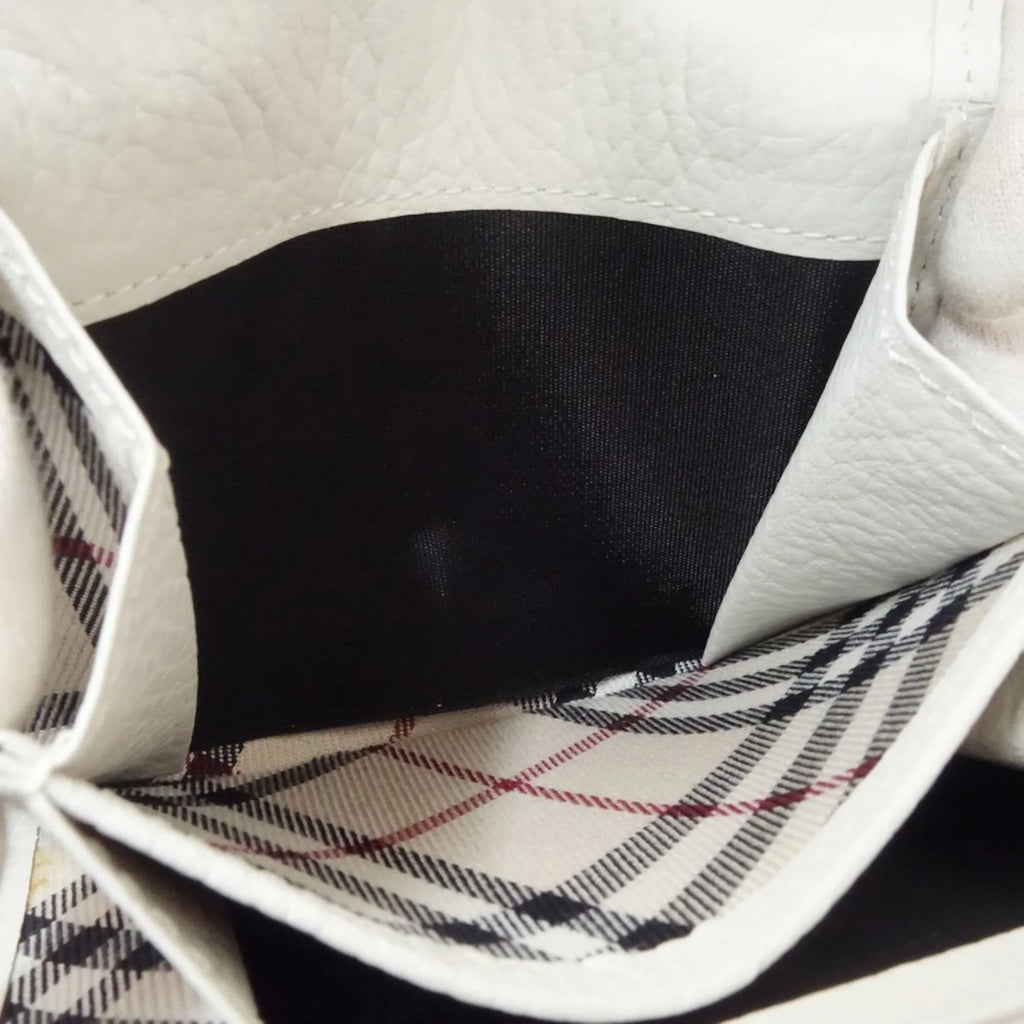 Pre-Owned BURBERRY leather (Good) Business holder case 083535 white card