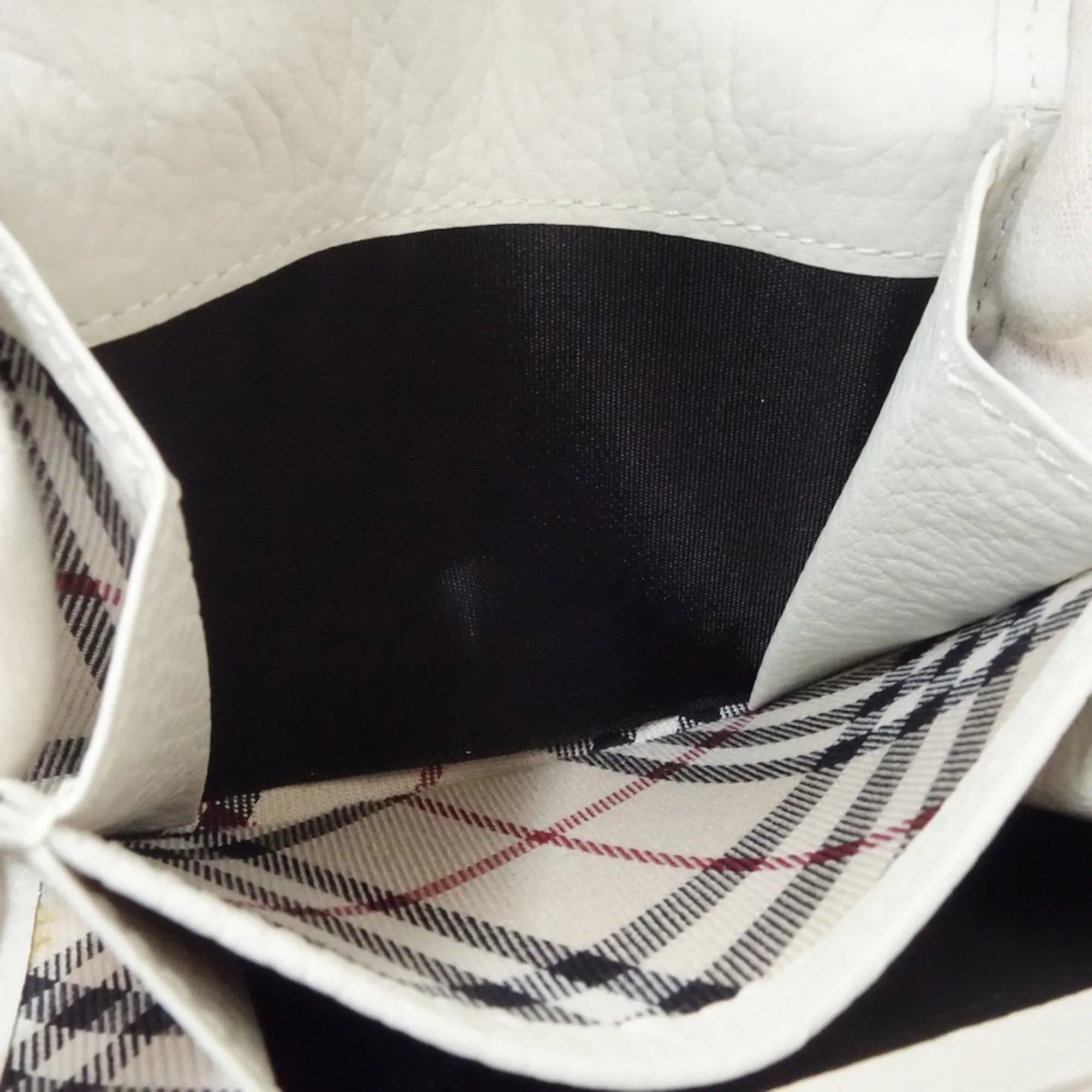 Pre-Owned BURBERRY leather (Good) Business holder case 083535 white card