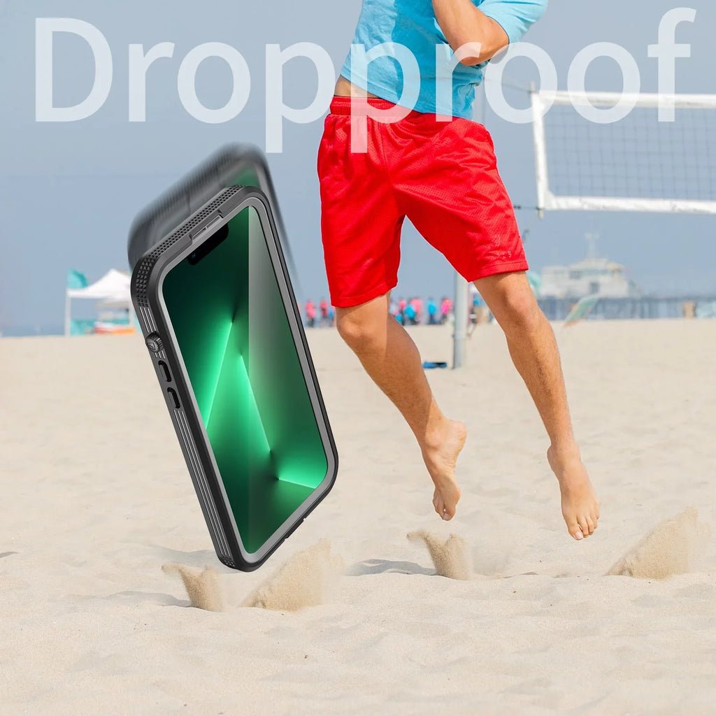 Waterproof, 14 for Protector 6H iPhone for 6.7" [Real 360][IP68 Pro - Dropproof][Dustproof][Compatible Underwater][14FT Pro Black Max with iPhone 14 Built-in Case MagSafe] Military Max Screen
