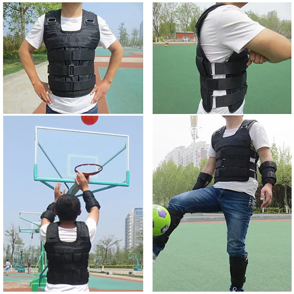 Cloth Weight Training Loading Weight Adjustable Weighted 50kg Vest Max. Oxford (Empty) Jacket Strength Load moobody Exercise