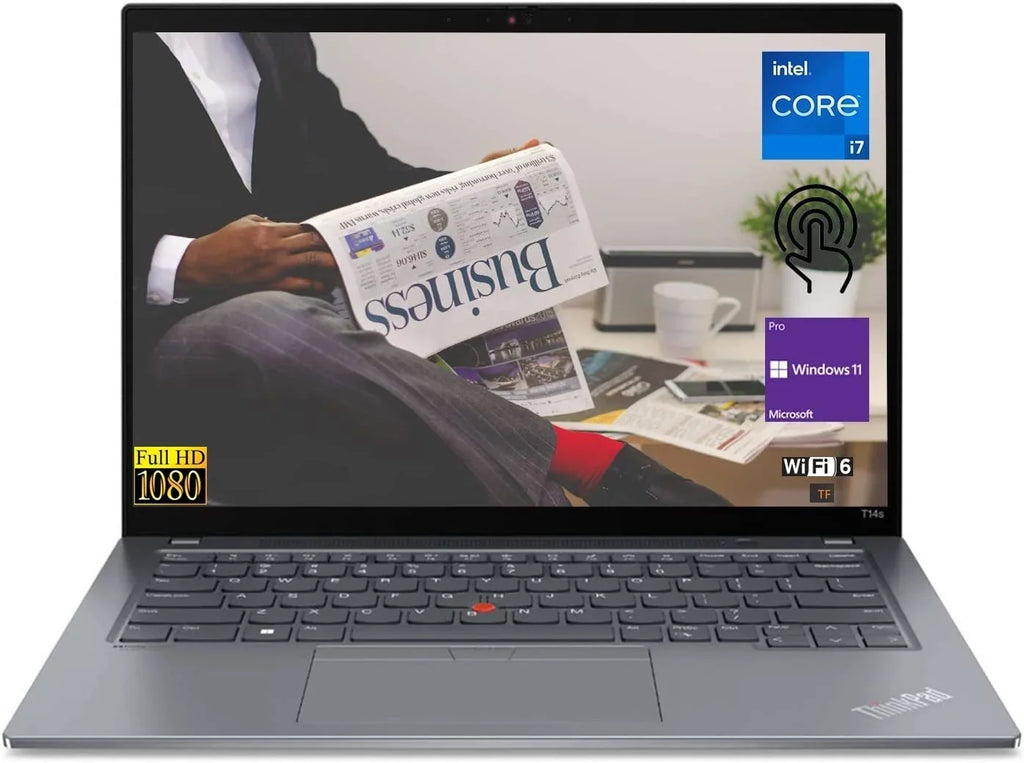Thunderbolt | Win11 14" IPS | TF i7-1165G7  | T14s WiFi-6 | Laptop: 16GB 11th RAM FP-Reader | Intel FHD Core SSD Pro Gen | Display Backlit-KYB 2TB Gen2 Biz Premium | Thinkpad | Touch |