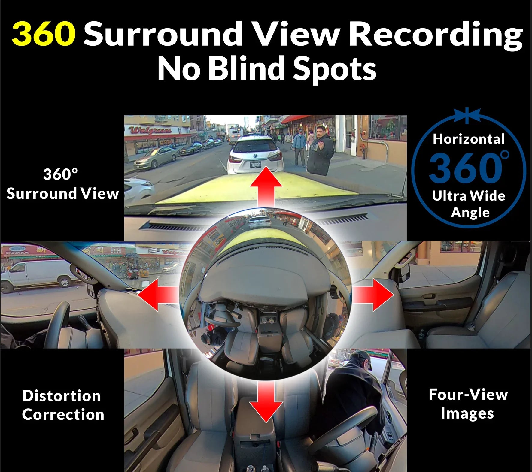 Rearview Auto View Day/Night, Video-in DIY Touchscreen Dash 4K RYDEEN Backup Monitor Install, View Brightness 360 Mirror Frameless Camera with Surround 10-inch w/ TFT