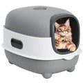 Litter Litter Cat Control,Jumbo Enclosed Hooded,Gray,Door EOIVSH Smelly Box,Pets Cat Large Isolate Boxes,Odor