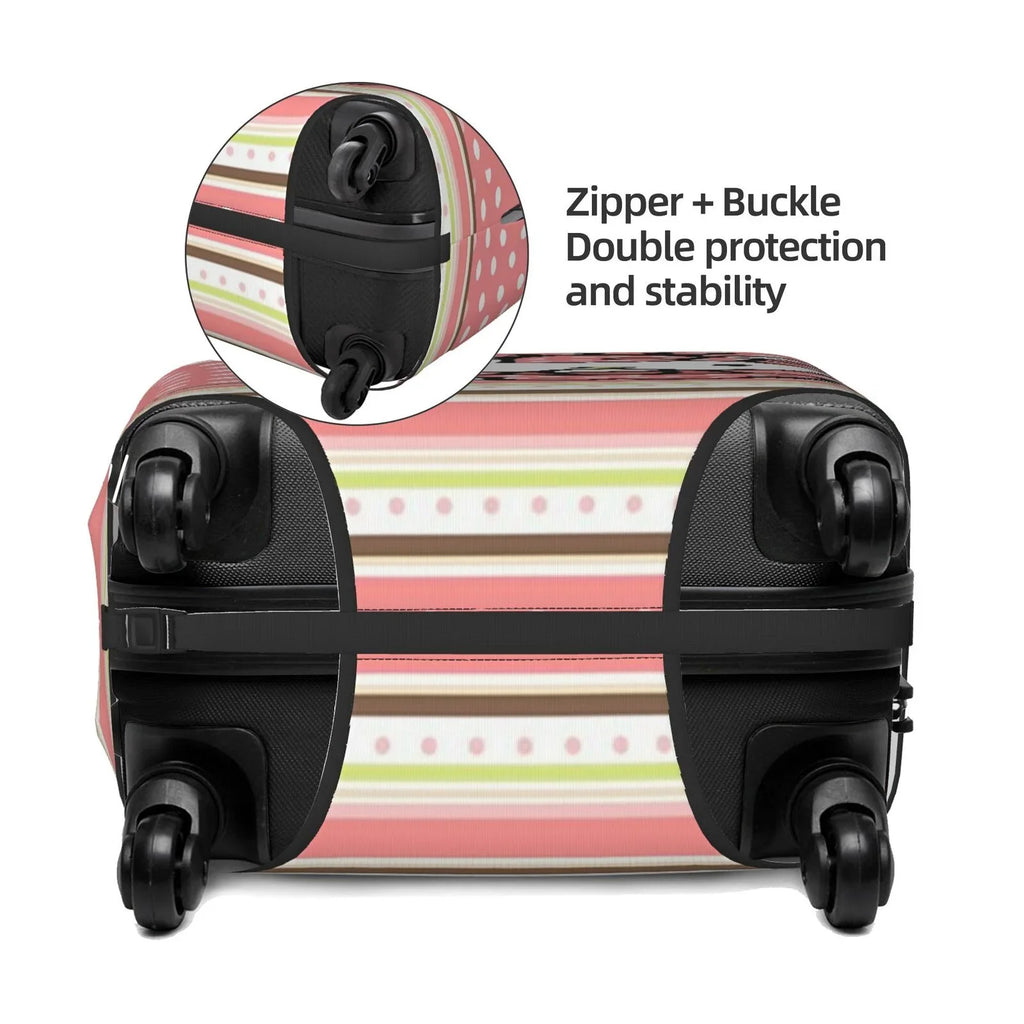 Washable Baggage Girls-Style Cover Zipper Travel Kitty Cover Elastic Concealed Suitcase 4 Protector Fits Women Hello For Luggage Protective Gifts Trunk Suitcase 22"-24" Case With