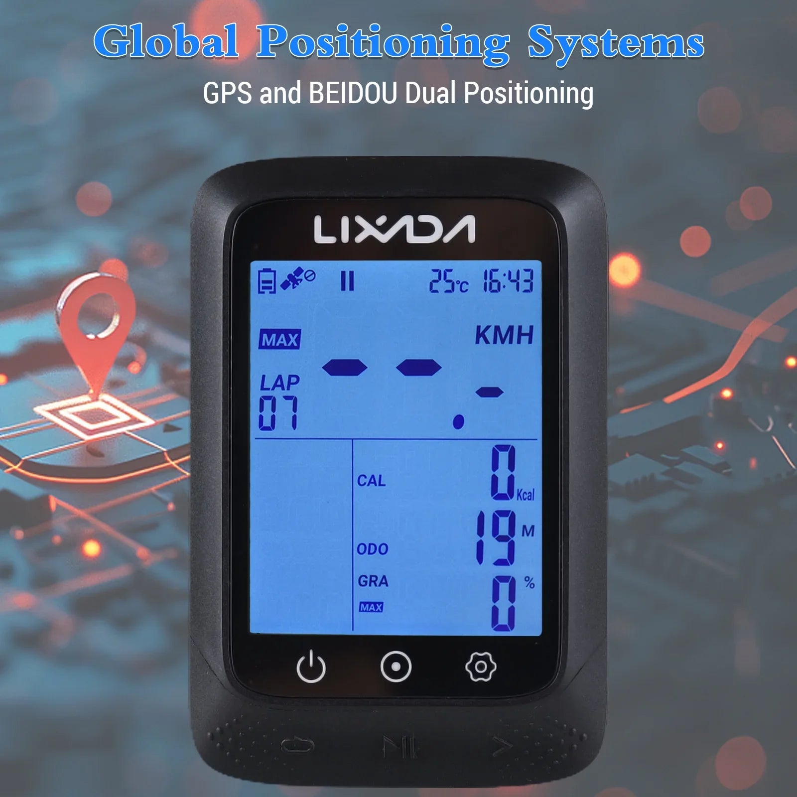 Gradient, Strava Support Connectivity, ANT+ with Wireless Computer GPS BT Sensor Aibecy and APP Waterproof Altitude 2.3in Bike